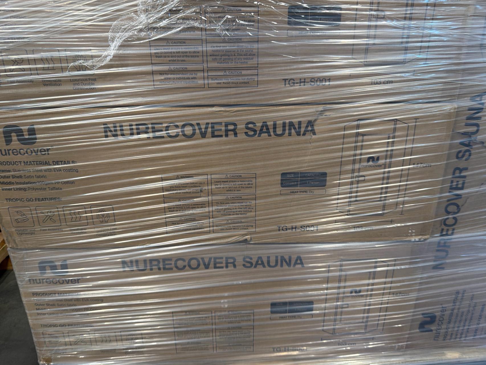 Table, plates, multiple NURECOVER sauna, office chair, filter, & More