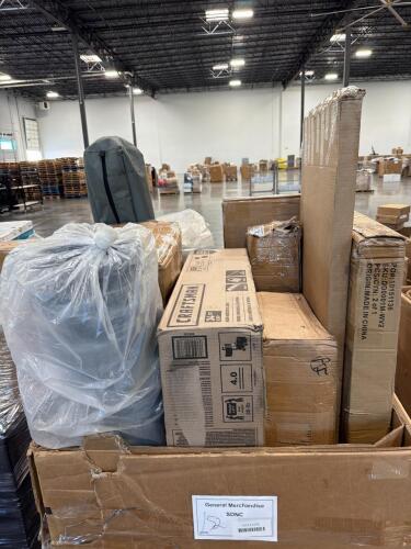 Mattress, sideboard, Craftsman horizontal shed, miscellaneous furniture