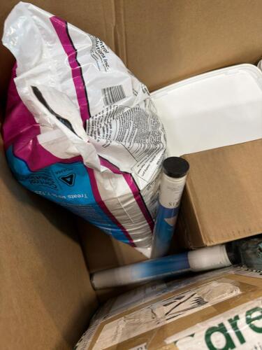 Bissell vac, CUTRIN plus, paint stick, liquids, and more