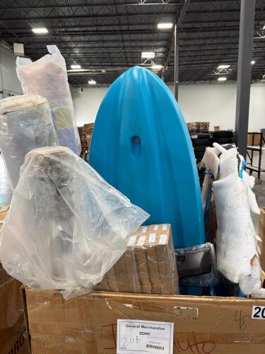 Rolled material, flooring , lighting, kayak lounger, curtain rod, play Matt, & More and more