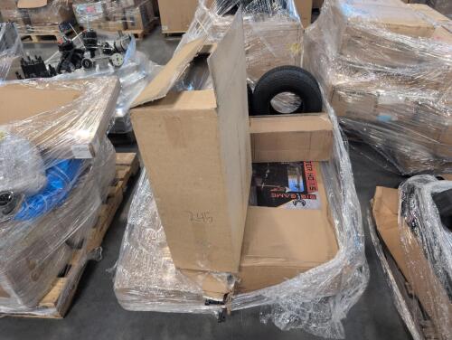 Tires, big game tree stands, cushions, tuck away gate