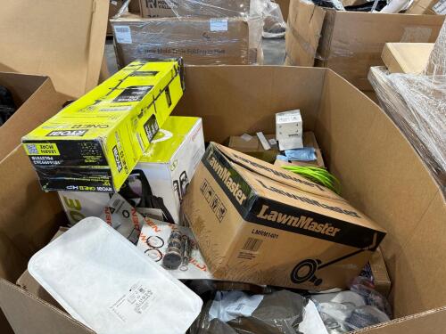 lawnMaster LMRM1401, Ryobi one trimmer, sunjoe pressure washer, power cord and more