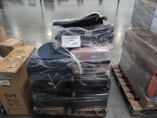Pallet of luggage out of box