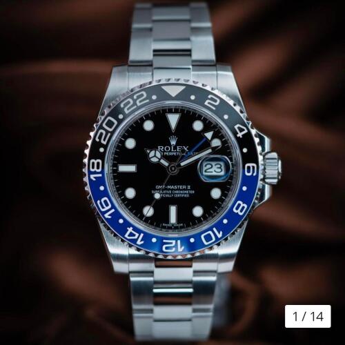 Rolex GMT Batman completely reconditioned with box and papers