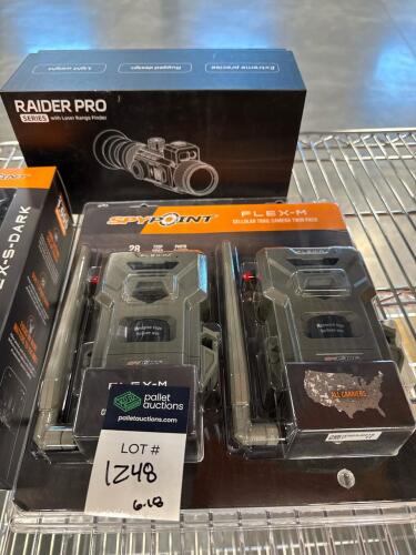 raider Pro series with laser range finder and skyp oint flex-m cellular trail camera twin pack