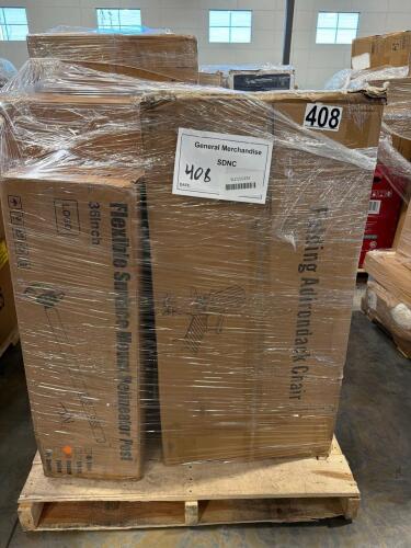 folding Adirondack chair, rolled mattress, Frigidaire air conditioner, Intex simple spa, 2 sweepers and more
