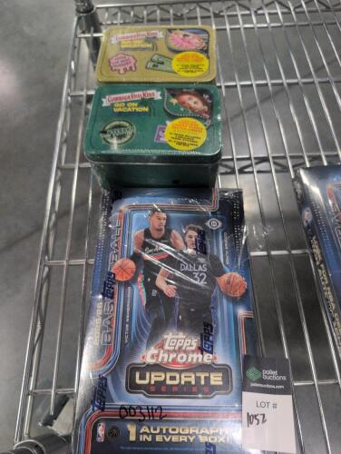 Topps update series basketball card, open box, garbage pail kids go on vacation