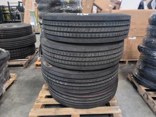 four large semi tires