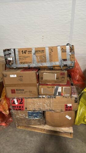 different trampoline and pool boxes