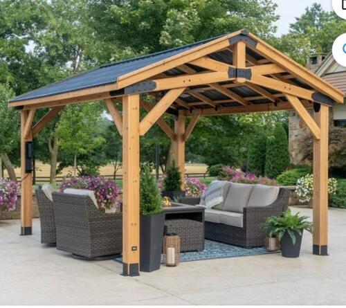 14x12 all cedar peak roof gazebo