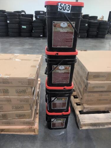 Four buckets of emergency food supply wise company