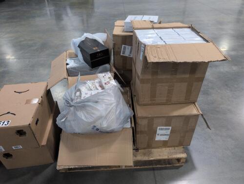 5 boxes 5MINSKIN hair removal devices, miscellaneous costume jewelry, and box of pro hairstyler hairdryers