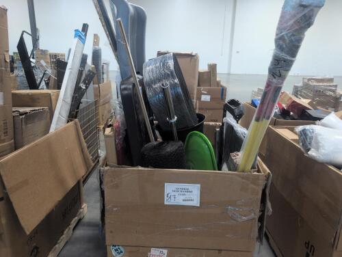 step stool, storage bins, sleds, drain pan, weight bar and much more