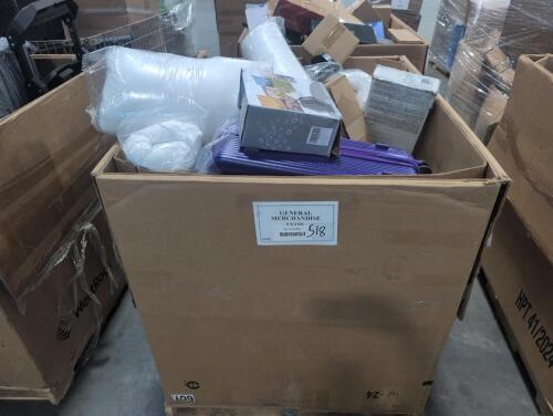 bubble machine, luggage, pillows, home goods, chess board, diapers and more