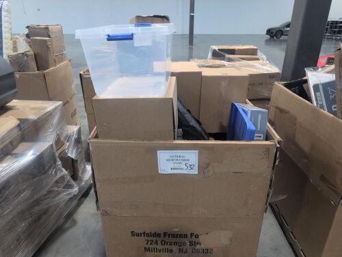 32 inch TV, storage tote, pens, underlayment, white out, skateboard, sheets, & More