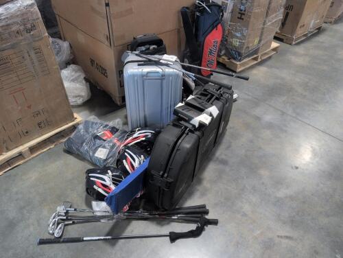 Field hockey STX items, CCM items, used golf clubs, archery case, blenders prime, lacrosse helmets, used PG Black ops irons, golf bag, baseball bats, & More