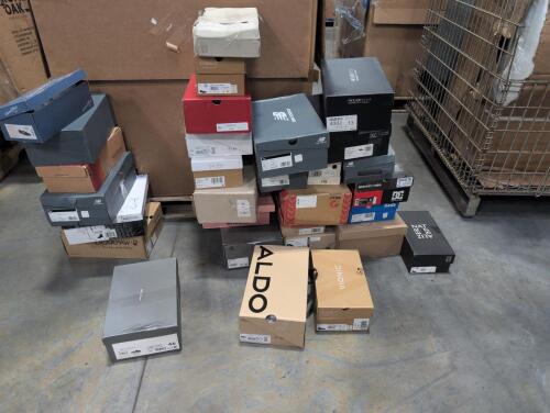 Shoes(approximately 77 pair): DC, Kenneth Cole, universal thread, new balance, bear Paul, Aldo, Converse, Sam Edelman, O LUKAI, Clarks, earth, timberland, comfort view, Lucky brand, Madden girl, & More