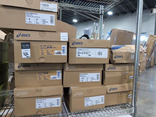 10 pairs of Asics shoes
