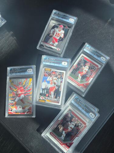 seven graded Patrick mahomes cards
