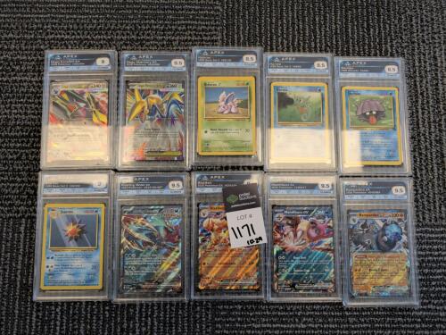 10 graded Pokemon cards
