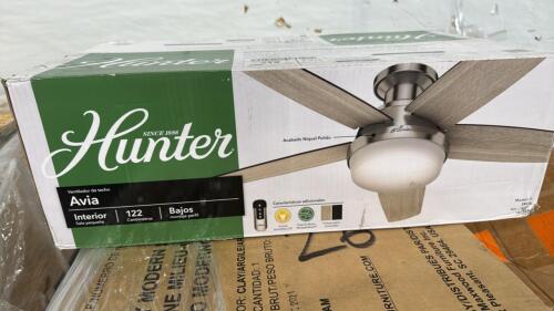 multiple ntn Bauer heavy duty bearings, Hunter fan, rolled mattress, mid-century modern bench, office chair