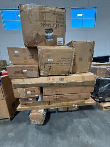 swivel rocking chair, deck box, and other miscellaneous furniture
