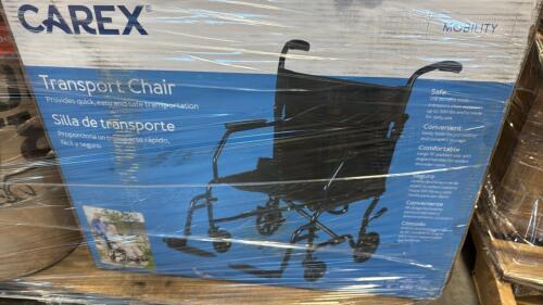 Shower chair, transport chair, tarp paper, garbage can, coffee table, crib, & More