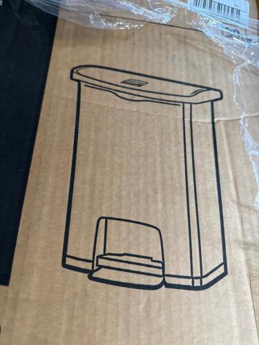 Rubbermaid garbage can, One door mini fridge, Norton items, Hamilton Beach, 5-in-1 coffee maker and more