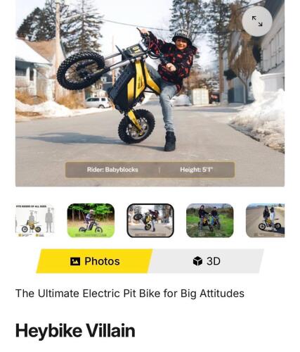 Hey bike villain e-bike in yellow