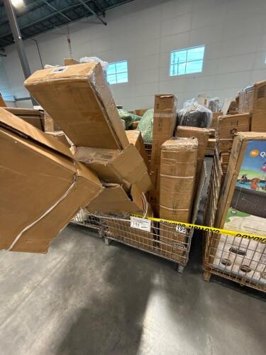 rolled mattress, canopy, metal item, and more