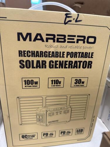 marbero rechargeable portable solar generator, Google chromecasts, JBL go4 speaker, two super box smart media players, wop boxes and more