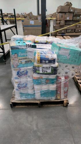 toilet paper, diapers etc