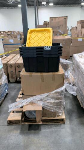 storage bins, rolled mattresses and more