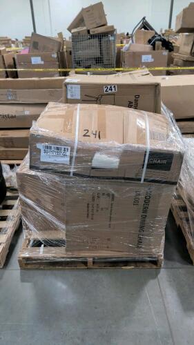 sterilite wheeled hamper, chairs, and swivel chair