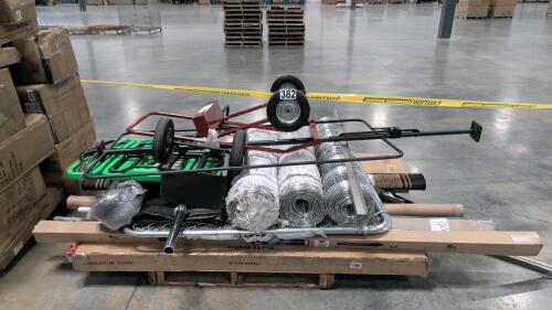 automotive/idustrial, seamless background paper, fencing, dollies, picnic table, of rug, shovel and more