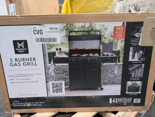 Five burner gas grill