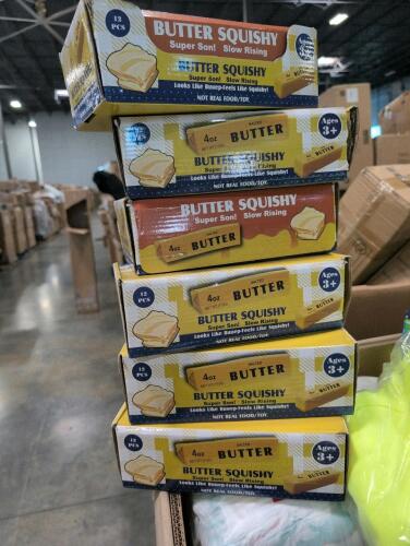 Butter squishy, undergarments, pierce Jackson books, lighting chords, Carhartt high visibility shirts, strip light, Transformers, pillows, oxo frying pans, brakes, & More