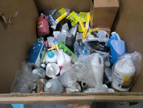 Miscellaneous liquids, sealant, Morton salt, instant conditioner, paint, oil, & More