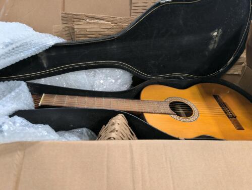 office chair, dog play pen, amada classic guitar, and more