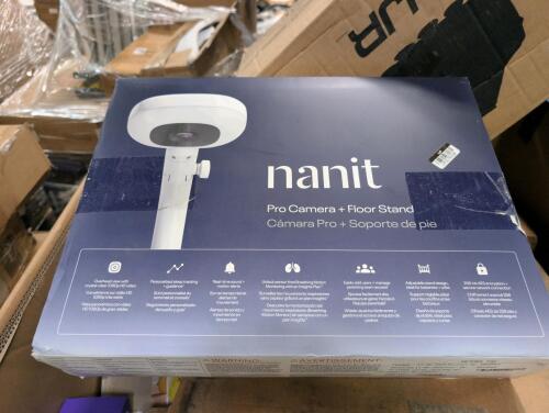 nanit pro camera + floor stand, fifine low profile boom arm, rubber swing, tape, and more
