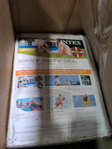 Intex easy set pool, adult diapers, Mainstays beach chair, and more