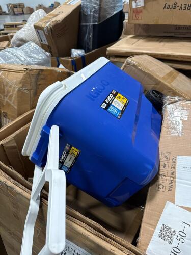 Igloo cooler, stools, pillows rolling speaker, & More