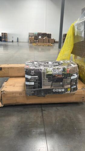 Pro series pellet grill most likely customer return box does have damage, Harper upholstered bed, sand