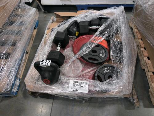 weights dumbbells, kettlebell, plate weights