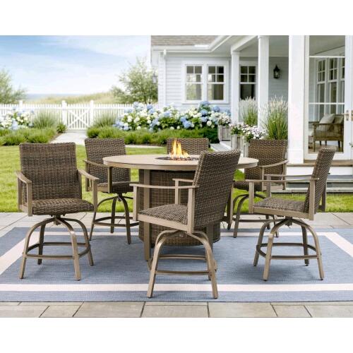 Hampton collection seven piece high dining set appears complete