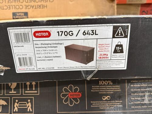 KETER storage box, Heritage collection CHAISE lounge, & More