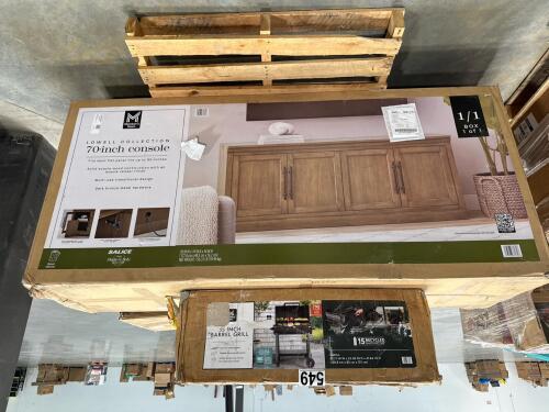 LOWELL collection 70 inch console, barrel grill