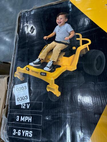 EGO add, pool lounger, cub cadet kids ride on toy, cornhole set, may include customer returns