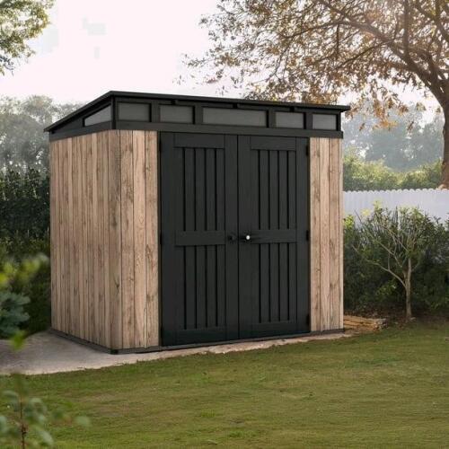 KETER 8 x 6 outdoor storage shed condition unknown, swimming pool, plate tiles for MAHJONG
