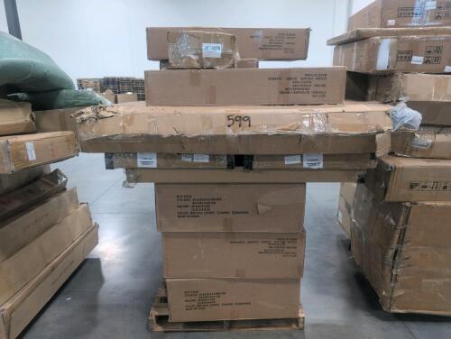 Miscellaneous furniture, cornhole set, chair, storage box, & More